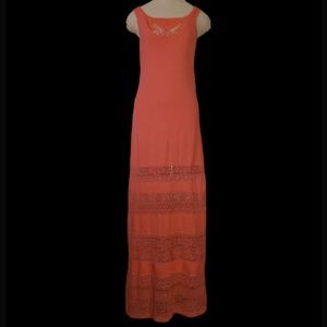 Element Summer Coral  Crochet Detail Maxi
